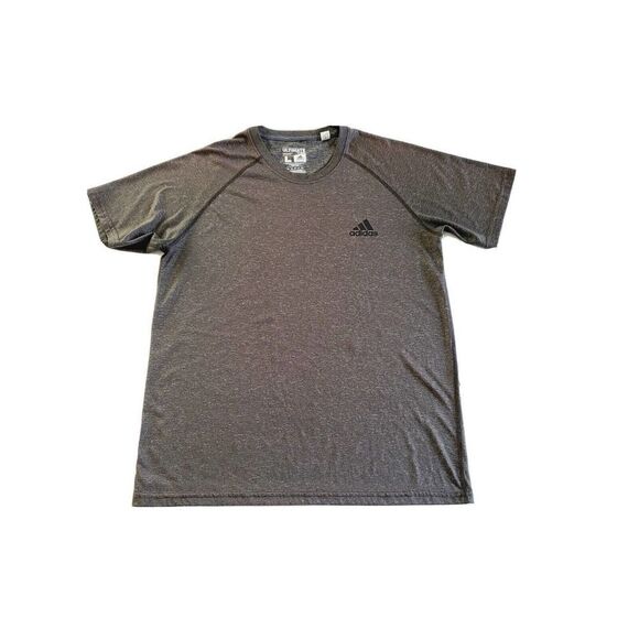 Adidas Ultimate Tee Shirt Mens Sz Large Gray Short Sleeve Polyester Athletic - Picture 1 of 7